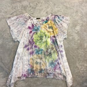 Watercolor Print Summer Top
